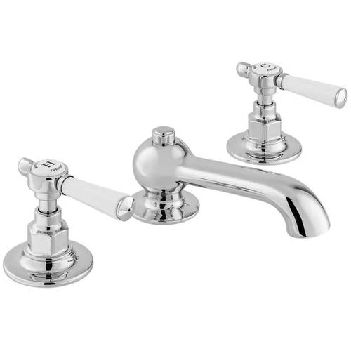 Additional image for 3TH Basin Mixer Tap With Pop Up Waste & Lever Handles (Chrome).
