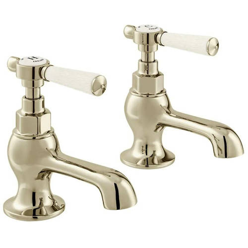 Additional image for Basin Taps With Lever Handles (Bright Nickel, Pair).