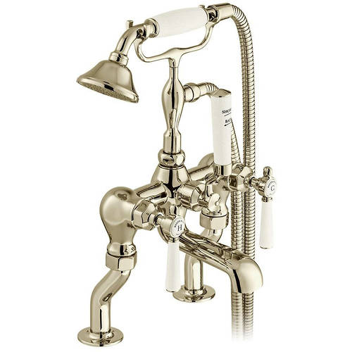 Additional image for Bath Shower Mixer Tap With Lever Handles (Bright Nickel).
