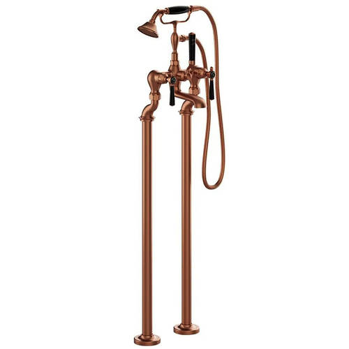 Additional image for Freestanding Bath Shower Mixer Tap With Lever Handles (Brushed Bronze).