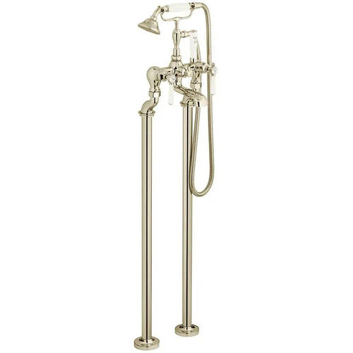 Additional image for Freestanding Bath Shower Mixer Tap With Lever Handles (Bright Nickel).