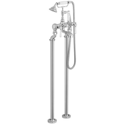 Additional image for Freestanding Bath Shower Mixer Tap With Lever Handles (Chrome).