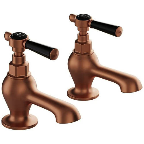 Additional image for Bath Taps With Lever Handles (Brushed Bronze, Pair).