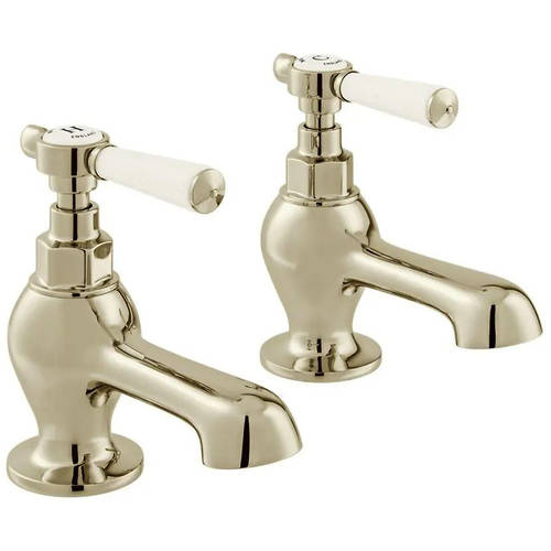 Additional image for Bath Taps With Lever Handles (Bright Nickel, Pair).