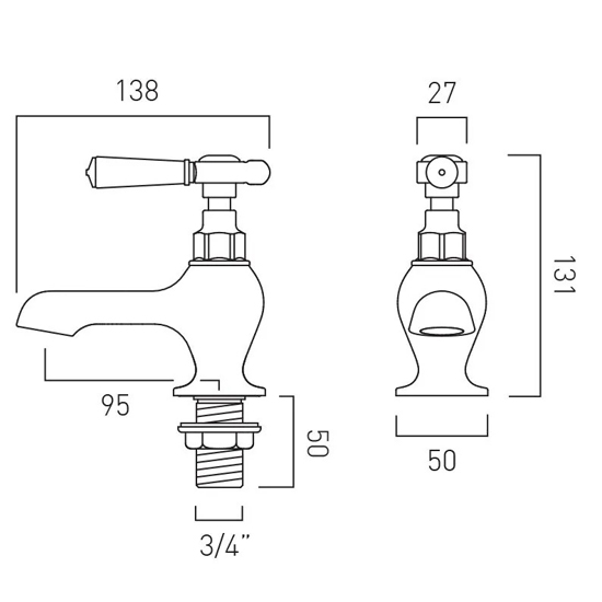 Additional image for Bath Taps With Lever Handles (Chrome, Pair).