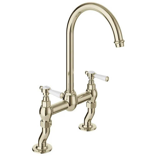 Additional image for Bridge Kitchen Mixer Tap With Lever Handles (Bright Nickel).
