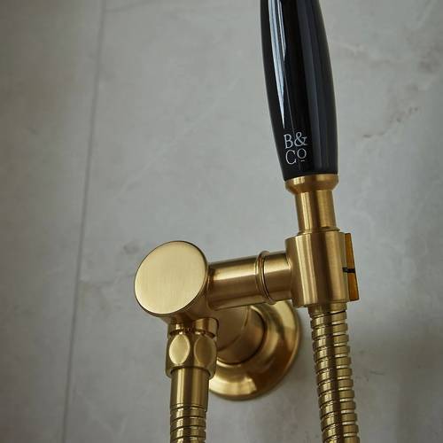 Additional image for Mini Shower Kit With Wall Outlet (Brushed Brass).