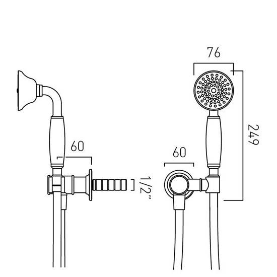 Additional image for Mini Shower Kit With Wall Outlet (Chrome).