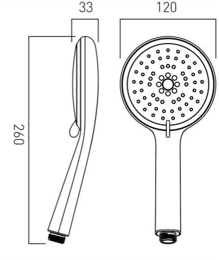 Additional image for Ceres Multi Function Shower Handset.