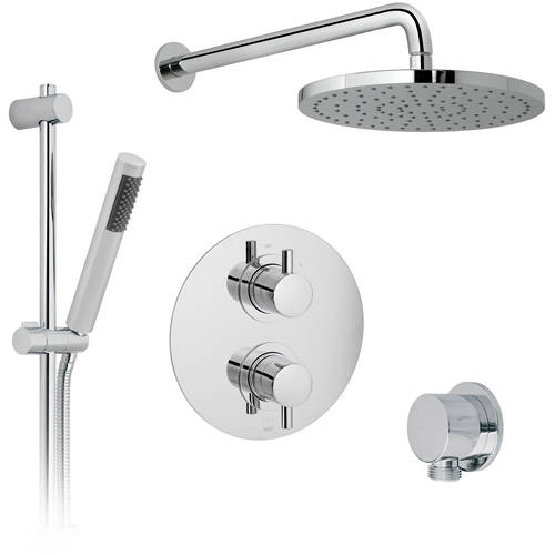 Additional image for Thermostatic Shower Set With 2 Outlets (Chrome).