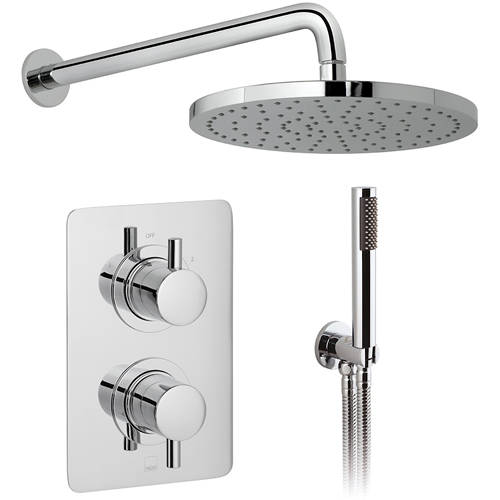 Additional image for Thermostatic Shower Set With 2 Outlets (Chrome).