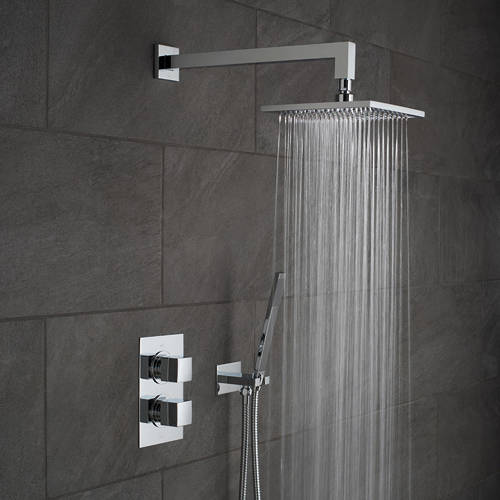 Additional image for Thermostatic Shower Set With 2 Outlets (Chrome).