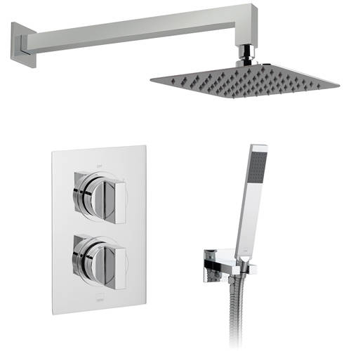 Additional image for Thermostatic Shower Set With 2 Outlets (Chrome).