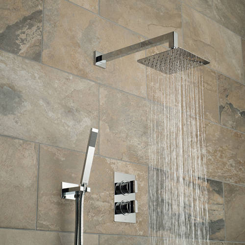 Additional image for Thermostatic Shower Set With 2 Outlets (Chrome).