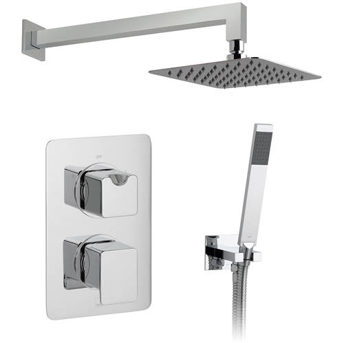 Additional image for Thermostatic Shower Set With 2 Outlets (Chrome).