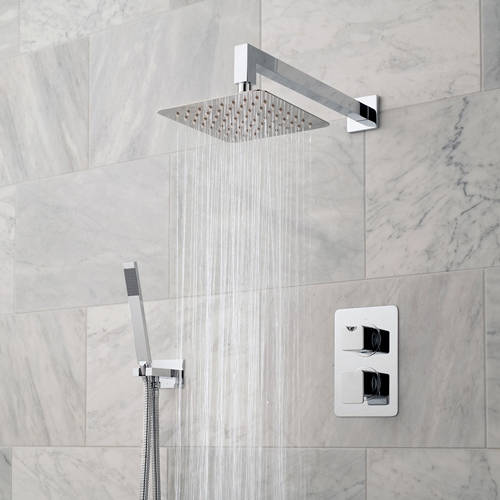 Additional image for Thermostatic Shower Set With 2 Outlets (Chrome).