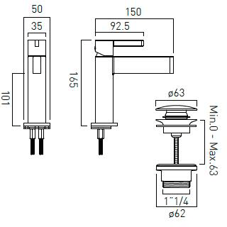 Additional image for Mono Basin Mixer Tap With Universal Waste (Chrome).