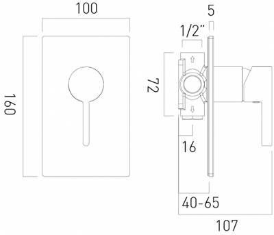 Additional image for Manual Shower Valve (Chrome).