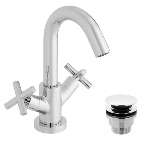 Additional image for Basin Mixer Tap With Universal Waste (Chrome).