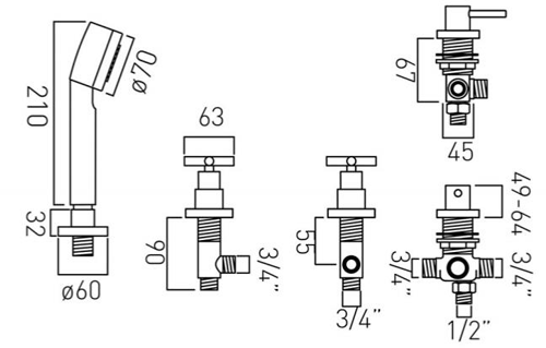 Additional image for 4 Hole Bath Shower Mixer Tap (For Use With Bath Filler Waste).