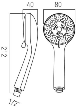 Additional image for Eris Multi Function Shower Handset.