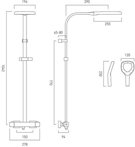 Additional image for Horizon Shower Valve & Column Pack (Chrome).