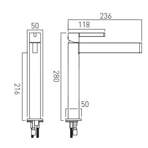 Additional image for Tall Basin Mixer Tap (Brushed Gold).