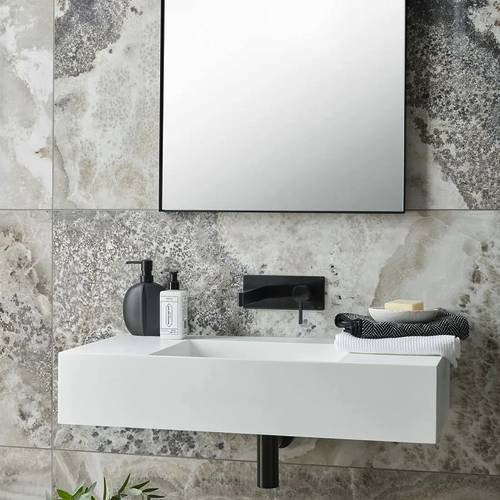 Additional image for Wall Mounted Basin Mixer Tap (Brushed Black).
