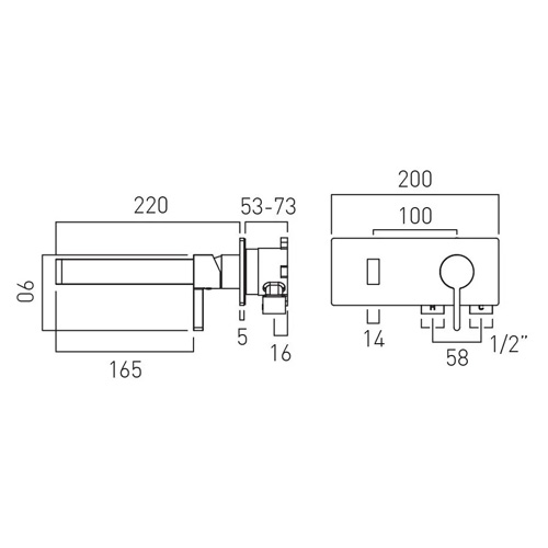 Additional image for Wall Mounted Basin Mixer Tap (Brushed Black).