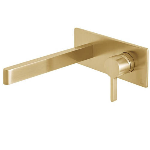 Additional image for Wall Mounted Basin Mixer Tap (Brushed Gold).