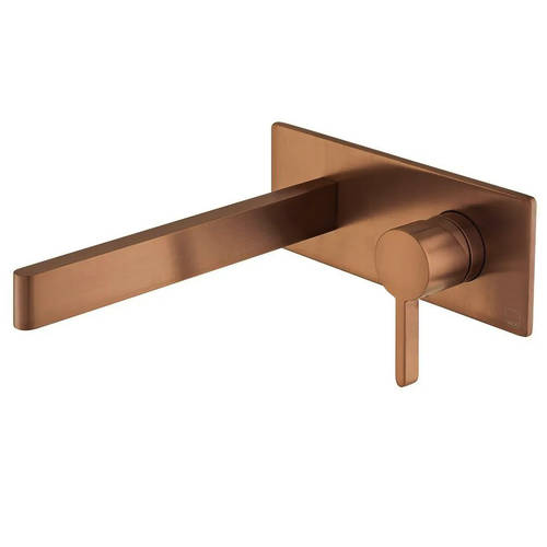 Additional image for Wall Mounted Basin Mixer Tap (Brushed Bronze).