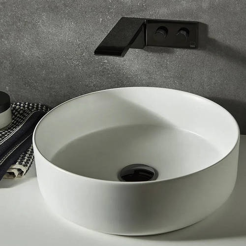 Additional image for Wall-Mounted Basin Mixer Tap (Polished Black).