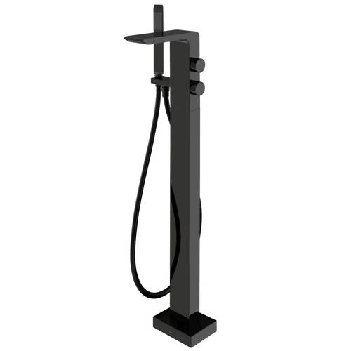 Additional image for Freestanding Bath Shower Mixer Tap With Kit (Polished Black).
