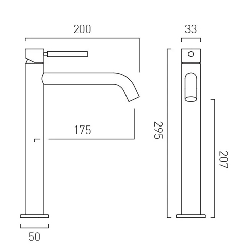 Additional image for Slimline Tall Basin Mixer Tap (Brushed Black).