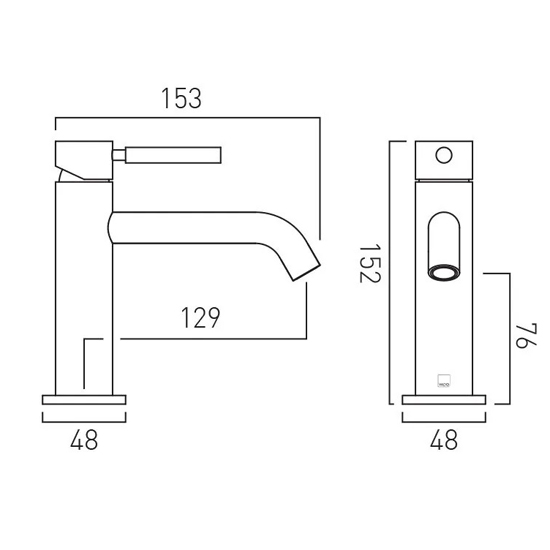 Additional image for Slimline Mono Basin Mixer Tap With Knurled Accents (Brushed Gunmetal).
