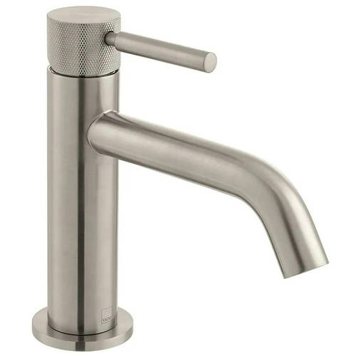 Additional image for Slimline Mono Basin Mixer Tap With Knurled Accents (Brushed Nickel).
