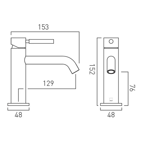 Additional image for Slimline Mono Basin Mixer Tap (Brushed Bronze).