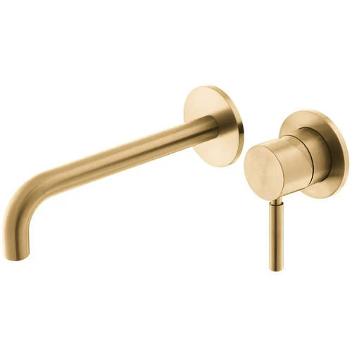 Additional image for Wall-Mounted Basin Mixer Tap (Brushed Gold).