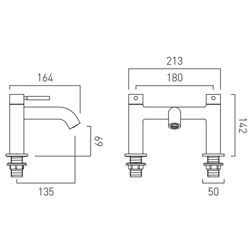 Additional image for Bath Filler Tap With Knurled Accents (Brushed Gunmetal).