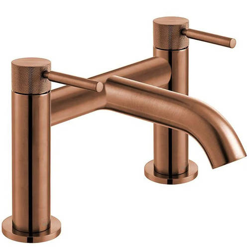 Additional image for Bath Filler Tap With Knurled Accents (Brushed Bronze).