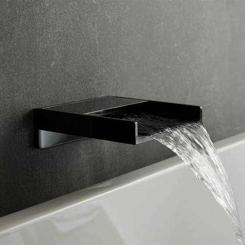 Additional image for Wall-Mounted Waterfall Bath Spout (Polished Black).