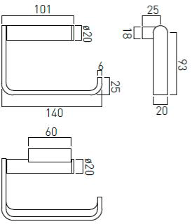 Additional image for Toilet Roll Holder (Chrome).