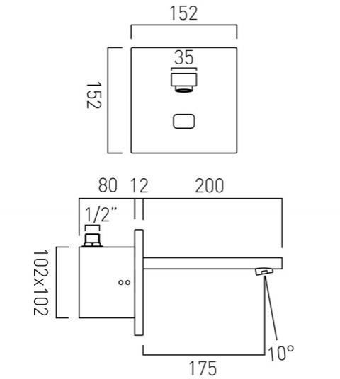 Additional image for Infra-Red Wall Mounted Basin Tap (Chrome).