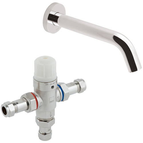 Additional image for Infra-Red Wall Mounted Spout Basin Tap & Thermostatic Valve.