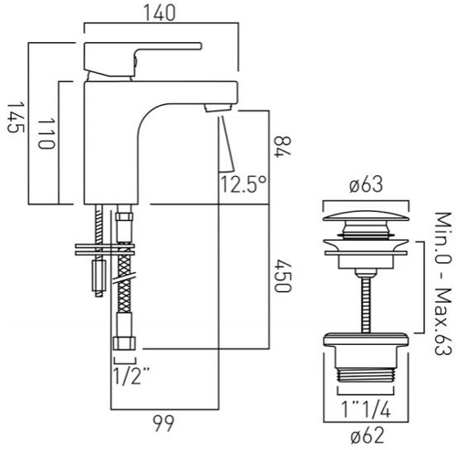 Additional image for Mono Basin Mixer Tap With Universal Waste (Chrome).