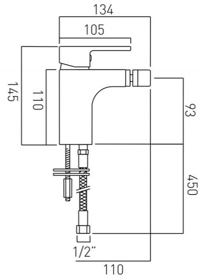 Additional image for Mono Bidet Mixer Tap (Chrome).