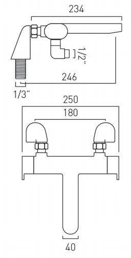 Additional image for Thermostatic Bath Shower Mixer Tap (Without Shower Kit).