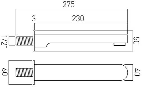 Additional image for Wall Mounted Bath Spout (Chrome).