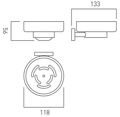 Additional image for Frosted Glass Soap Dish & Holder (Chrome).