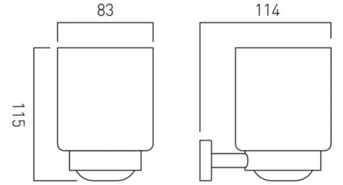 Additional image for Frosted Glass Tumbler & Holder (Chrome).